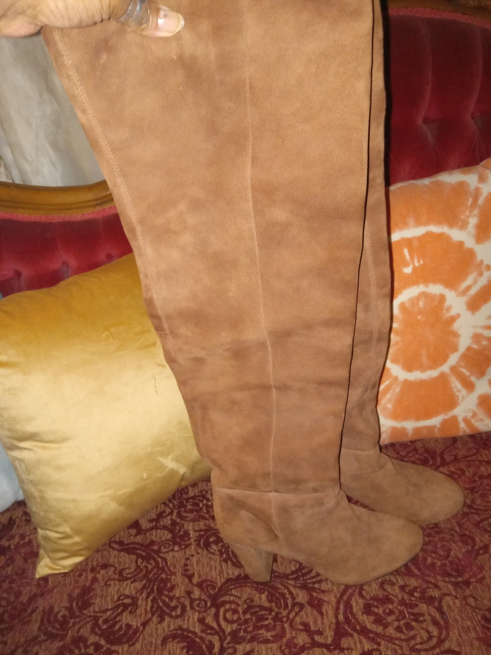 Nine West Women's Tall Suede Knee-High Boots in Brown